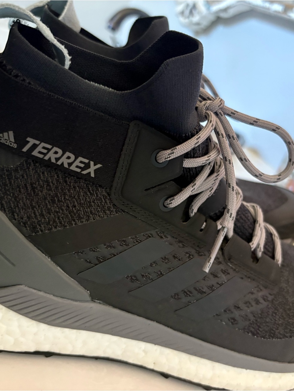 adidas Terrex Men's High-Top Trail Sneakers - Black and Gray